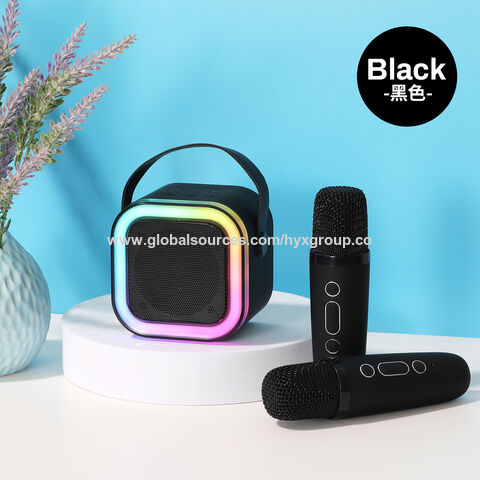Microphone Karaoké K12 KTV avec Haut-Parleur Bluetooth sans Fil, Boîtier Vocal pour Conférences et Réunions, Mini Lumières Colorées, Audio RGB pour Animations