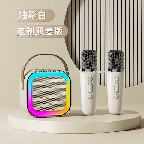 Microphone Karaoké K12 KTV avec Haut-Parleur Bluetooth sans Fil, Boîtier Vocal pour Conférences et Réunions, Mini Lumières Colorées, Audio RGB pour Animations