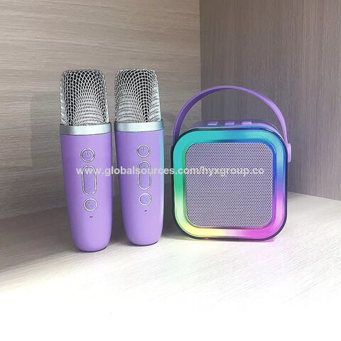 Microphone Karaoké K12 KTV avec Haut-Parleur Bluetooth sans Fil, Boîtier Vocal pour Conférences et Réunions, Mini Lumières Colorées, Audio RGB pour Animations