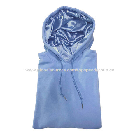 Pull à capuche doublé de satin, coupe décontractée et ample, sweat à capuche doublé de satin pour hommes et femmes, logo personnalisé OEM, vente en gros