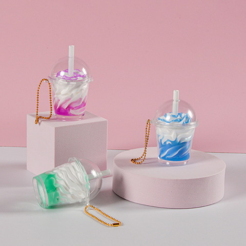 Chaveiro Feminino da Moda com Sorvete e Café, Criativo e Bonito com Bebidas Boba Bubble, Pingente de Presente
