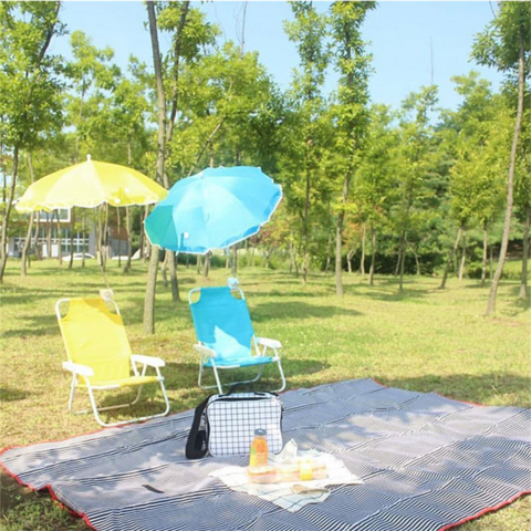 Cadeira de Praia Infantil Portátil Dobrável Reclinável Leve para Camping e Piquenique ao Ar Livre com Guarda-Sol - Atacado