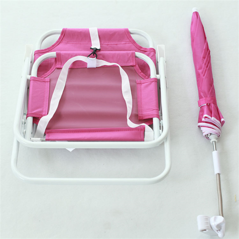 Cadeira de Praia Infantil Portátil Dobrável Reclinável Leve para Camping e Piquenique ao Ar Livre com Guarda-Sol - Atacado