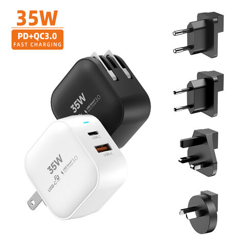 Cargador Doméstico Mini 2 en 1 PD 20W de Carga Rápida de 35W, Suministro de Fábrica, Cargadores de 30W para Xaomi para Bancos de Energía