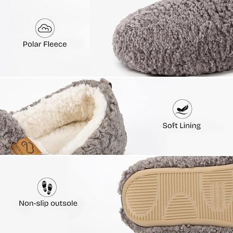 Pantoufles intégrales chaudes pour femmes en peau d'agneau et mousse à mémoire de forme.