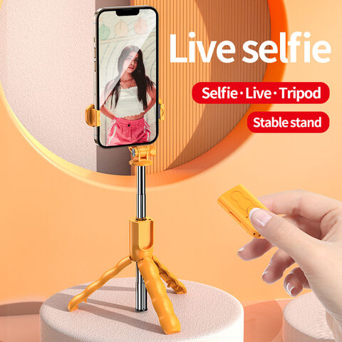 Bâton de Selfie Trépied Bluetooth Télécommande Universelle Intégrée pour Téléphone Portable avec Design de Dessin Animé en Gros - Support Photo/Vidéo en Direct