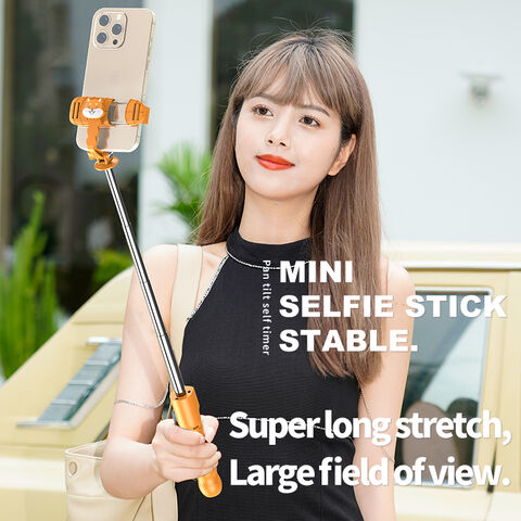 Bâton de Selfie Trépied Bluetooth Télécommande Universelle Intégrée pour Téléphone Portable avec Design de Dessin Animé en Gros - Support Photo/Vidéo en Direct