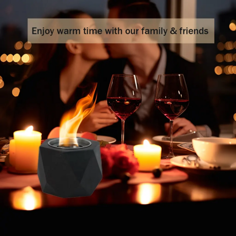 Mini lareira de mesa de concreto personalizada para interior e exterior, mini lareira portátil de álcool para mesa