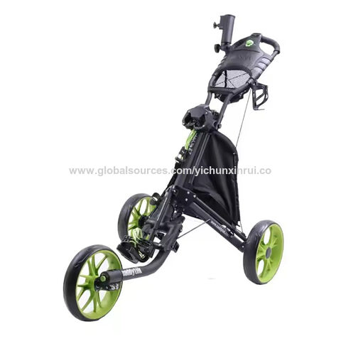 Carro de empuje de golf de aluminio con soporte de paraguas Nuevo estilo plegable altura ajustable 3 ruedas