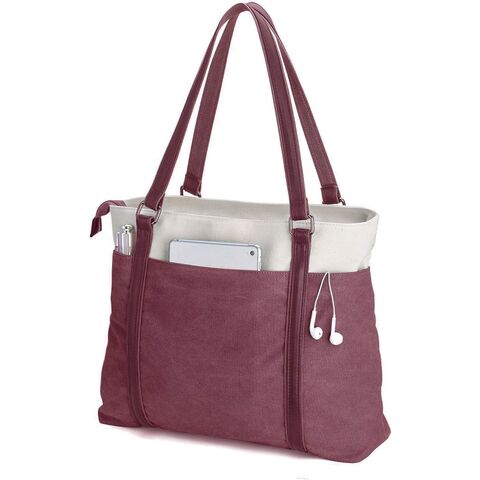 Bolso tote, Bolso tote para laptop para mujer, correas para los hombros, gran capacidad, bolso para laptop para el trabajo, bolso de mano para mujer, bolso de lona para el hombro, bolso para laptop