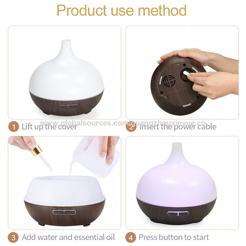 Hersteller Aroma Diffuser Elektrisch mit Dunkler Holzmaserung für Ätherische Öle Luftbefeuchter für Büro Zuhause