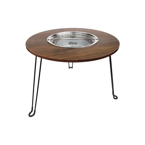 Artesano al aire libre mesa plegable y sillas camping chimenea parrilla cocina mesa de té olla caliente todo en una mesa de camping portátil