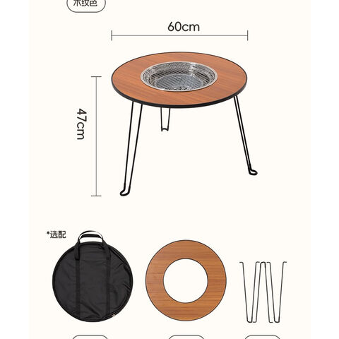 Artesano al aire libre mesa plegable y sillas camping chimenea parrilla cocina mesa de té olla caliente todo en una mesa de camping portátil