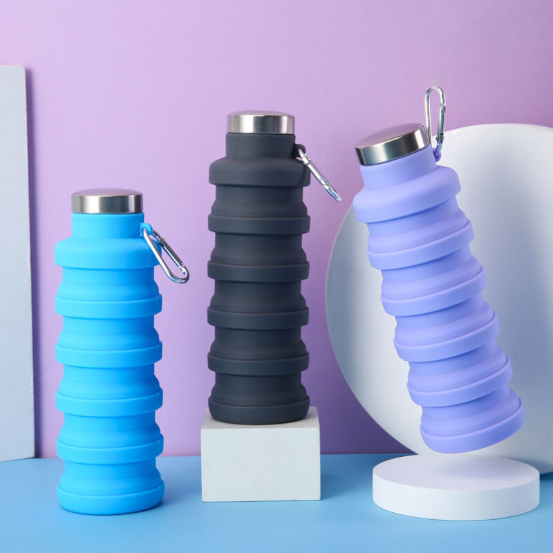 Picture of Silicone Sports Outdoor Portable Telescopic Folding Water Bottle, Water ...