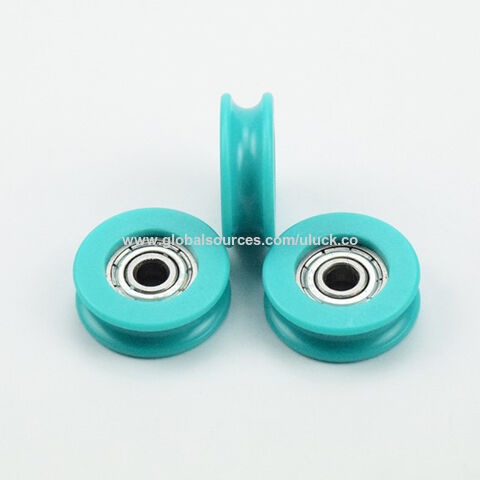 Roulement de poulie pour fenêtre de porte coulissante personnalisé 608ZZ 626ZZ 625ZZ, poulie en plastique à gorge en U revêtue de nylon
