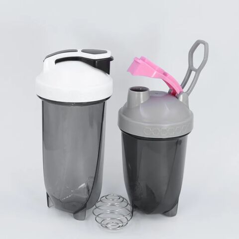 Botella mezcladora de proteínas para entrenamiento y viaje de 400 ml con bola mezcladora de metal, botellas de agua deportivas