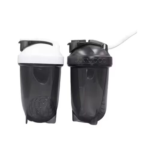 Botella mezcladora de proteínas para entrenamiento y viaje de 400 ml con bola mezcladora de metal, botellas de agua deportivas