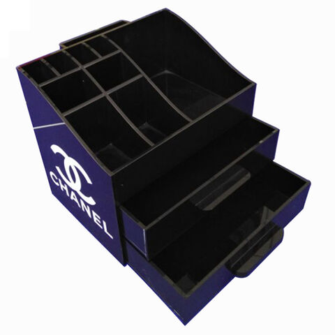 Factory Made Customized Size Lucite Acrylic Makeup Organizer With Drawer