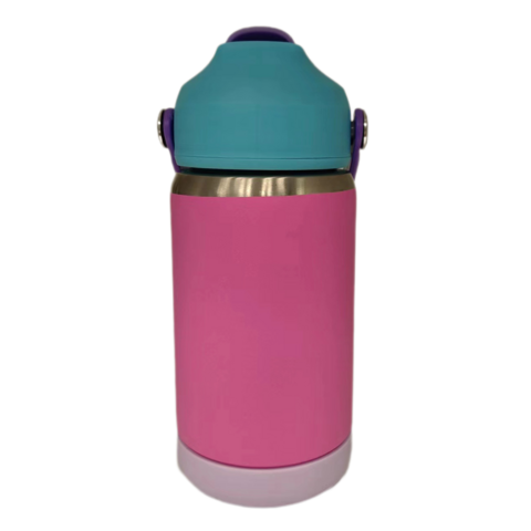 Garrafa Térmica Infantil de Aço Inoxidável 350ML, Boca Padrão, Garrafa de Água a Vácuo com Canudo
