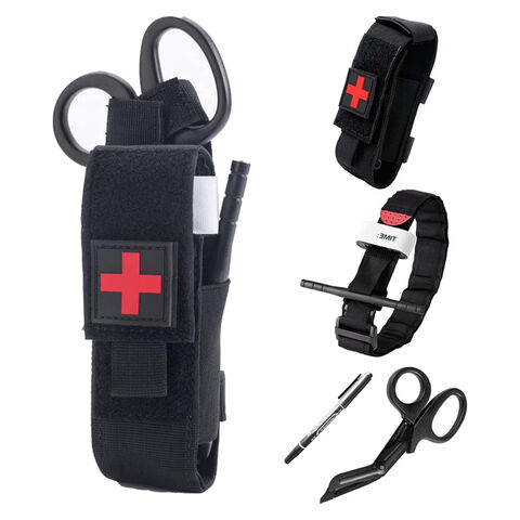 Bolsa Tática Molle para Torniquete, Kit de Armazenamento Médico de Trauma de Combate para EMT e Equipamentos de Primeiros Socorros