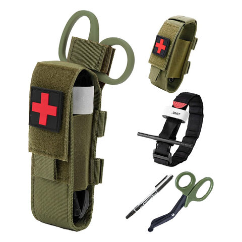 Bolsa Tática Molle para Torniquete, Kit de Armazenamento Médico de Trauma de Combate para EMT e Equipamentos de Primeiros Socorros