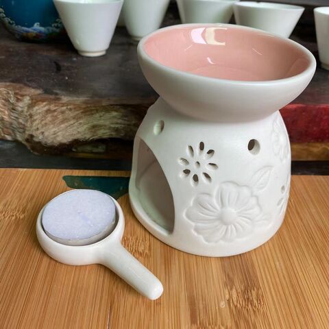 Quemador de cerámica para aromaterapia, quemador de esencias, quemador de aceites esenciales, quemador de velas