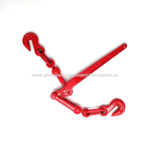 Tendeur à Levier Forgé, Type US 5/8", Peinture Rouge, pour Arrimage de Charges
