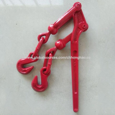 Tendeur à Levier Forgé, Type US 5/8", Peinture Rouge, pour Arrimage de Charges