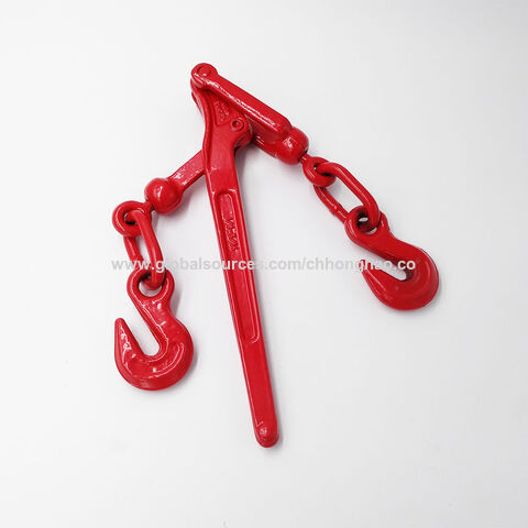 Tendeur à Levier Forgé, Type US 5/8", Peinture Rouge, pour Arrimage de Charges