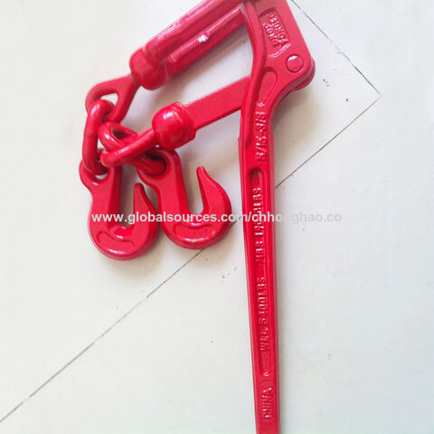 Tendeur à Levier Forgé, Type US 5/8", Peinture Rouge, pour Arrimage de Charges