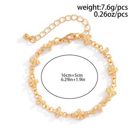 SISSLIA Shiny Cross Pendant Necklace for Women Fashion Daisy Molecule Chain Necklace Bracelet Statement Y2K Ins Party Jewelry