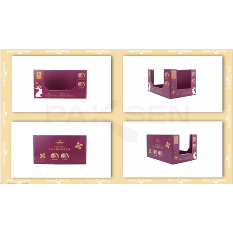 Caja de exhibición para tienda, estante de exhibición para artículos de uso diario, almacenamiento de cartón corrugado, caja de exhibición PDQ apilable