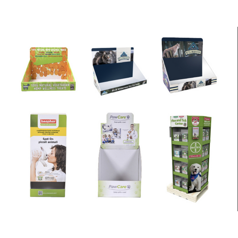 Caja de exhibición para tienda, estante de exhibición para artículos de uso diario, almacenamiento de cartón corrugado, caja de exhibición PDQ apilable