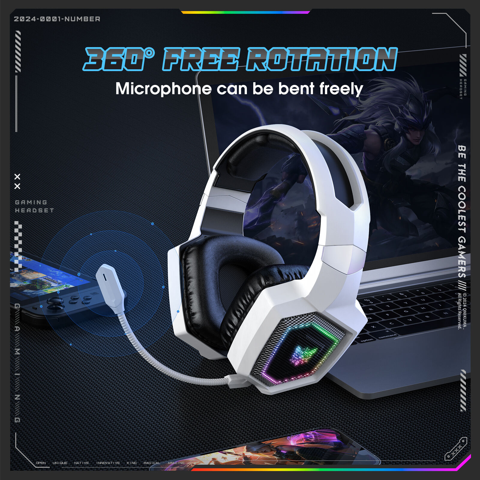 onikuma b2 best headset with mic for mobile