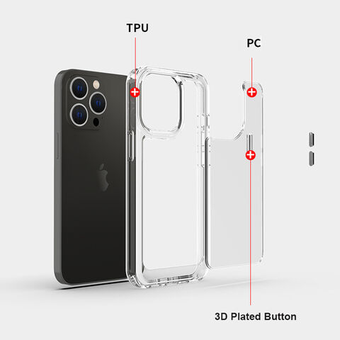Funda rígida transparente para teléfono Apple, accesorios de protección contra golpes
