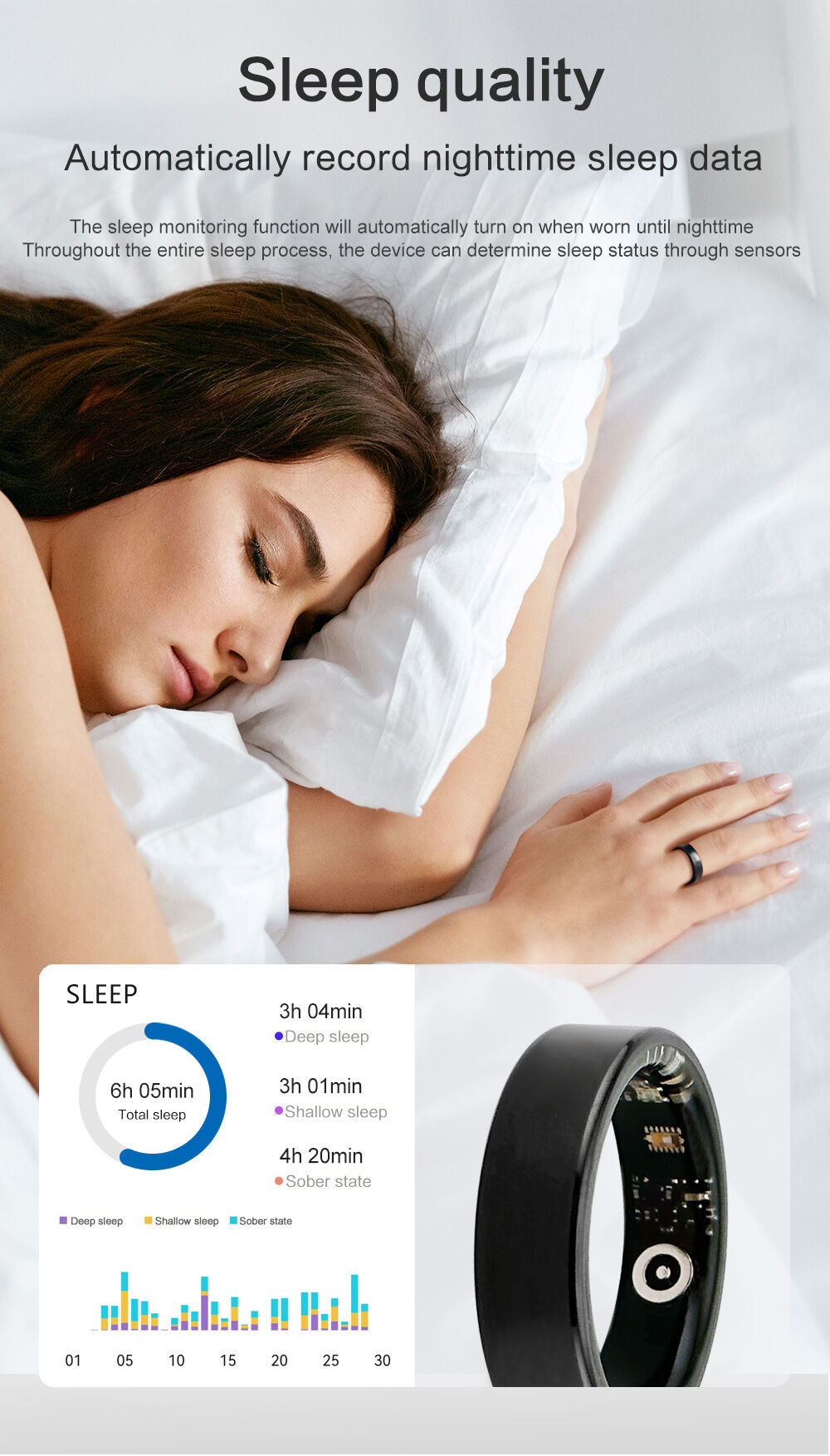 Bluetooth Smart Rings Wholesale Sr08 Waterproof Smart Ring Heart Rate Blood Oxygen Exercise ...