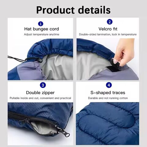 Ultraleichter, wasserdichter Winterschlafsack für Erwachsene mit individuellem Logo, Baumwollfutter, hautfreundlich, ideal für Backpacking