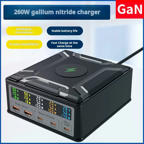 Compact USB Charger Station: Fast Multi-Port Charging for All Your Devices - Efficient, Sleek Design for Home or Office Use!