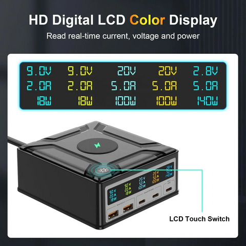 Compact USB Charger Station: Fast Multi-Port Charging for All Your Devices - Efficient, Sleek Design for Home or Office Use!