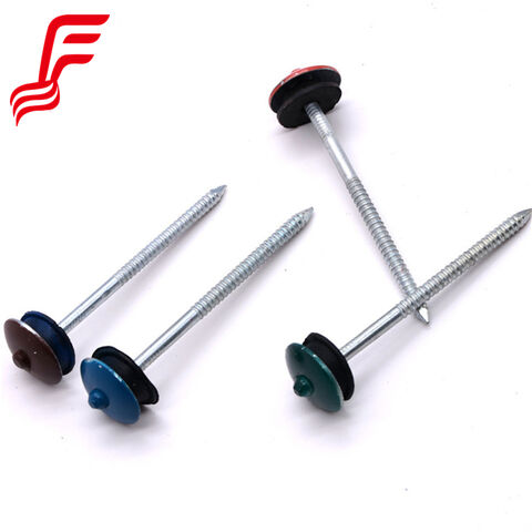 Dachnägel mit Schirmkopf für hohe Beanspruchung - 9G feuerverzinkter Stahl mit EPDM-Gummi-/Kunststoffscheibe für auslaufsichere Metalldächer