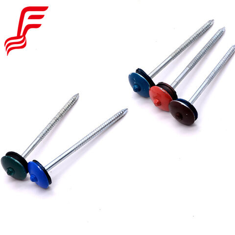 Dachnägel mit Schirmkopf für hohe Beanspruchung - 9G feuerverzinkter Stahl mit EPDM-Gummi-/Kunststoffscheibe für auslaufsichere Metalldächer