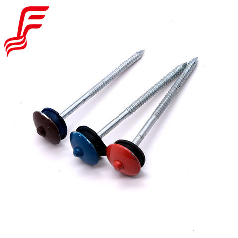 Dachnägel mit Schirmkopf für hohe Beanspruchung - 9G feuerverzinkter Stahl mit EPDM-Gummi-/Kunststoffscheibe für auslaufsichere Metalldächer