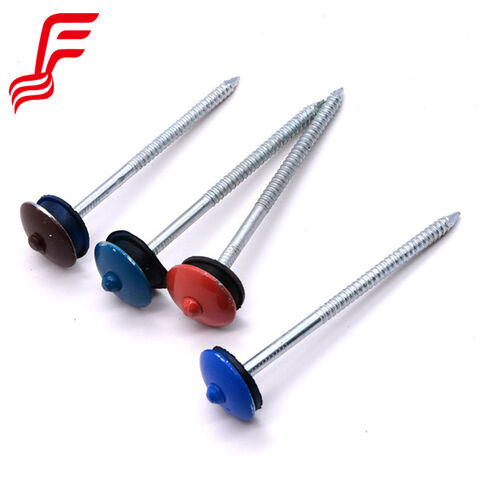 Dachnägel mit Schirmkopf für hohe Beanspruchung - 9G feuerverzinkter Stahl mit EPDM-Gummi-/Kunststoffscheibe für auslaufsichere Metalldächer