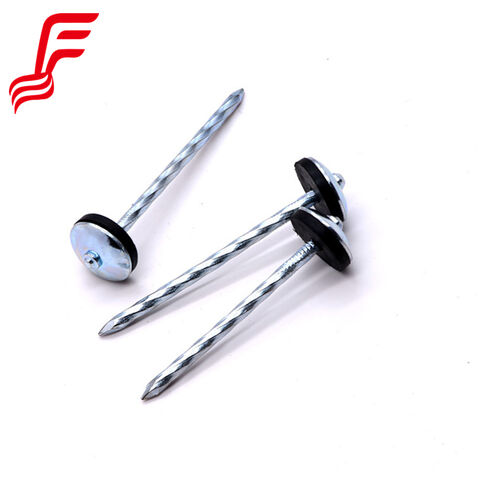 Dachnägel mit Schirmkopf für hohe Beanspruchung - 9G feuerverzinkter Stahl mit EPDM-Gummi-/Kunststoffscheibe für auslaufsichere Metalldächer