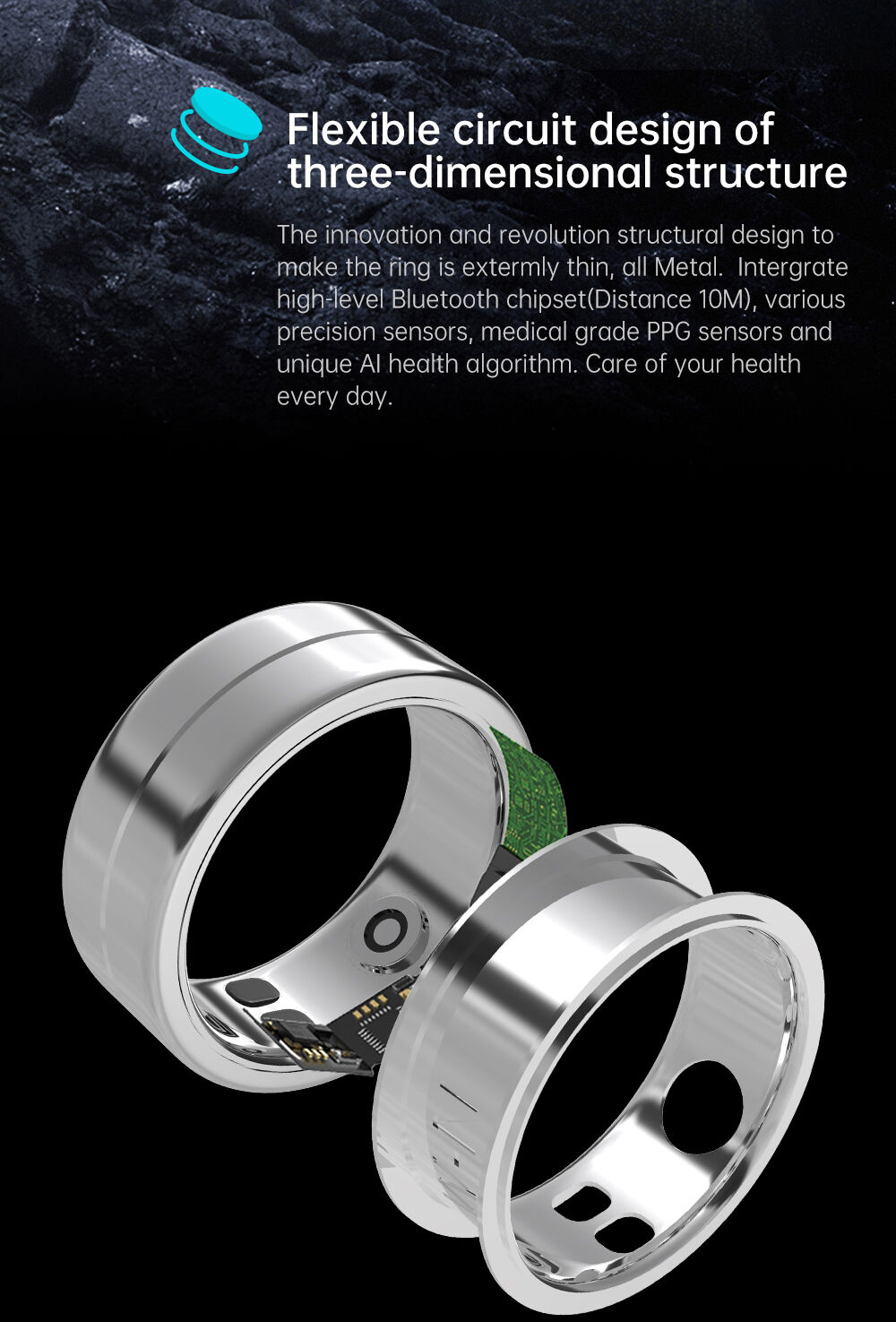 Bluetooth Smart Rings Tm12 Smart Ring Health Fitness Tracker For Man Woman Pedometer Sport ...