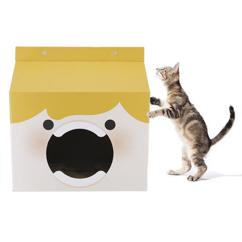 Boîtes d'emballage en carton ondulé à impression personnalisée pour fournitures pour animaux de compagnie, maisons pour chats