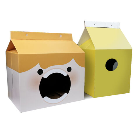 Boîtes d'emballage en carton ondulé à impression personnalisée pour fournitures pour animaux de compagnie, maisons pour chats