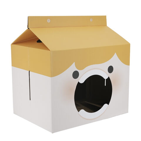 Boîtes d'emballage en carton ondulé à impression personnalisée pour fournitures pour animaux de compagnie, maisons pour chats