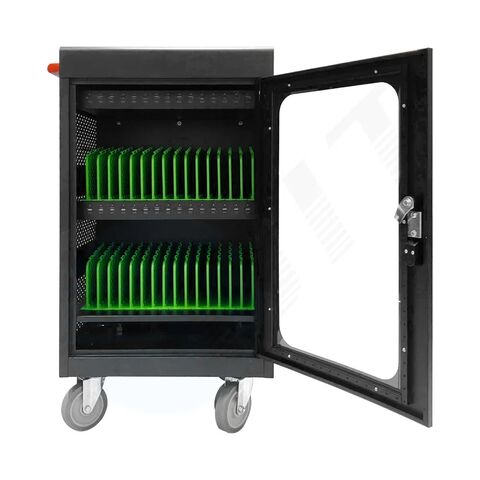Armário de Carregamento Seguro Multidispositivo com Armazenamento com Fechadura - Organize e Carregue Laptops, Tablets e Telefones Simultaneamente