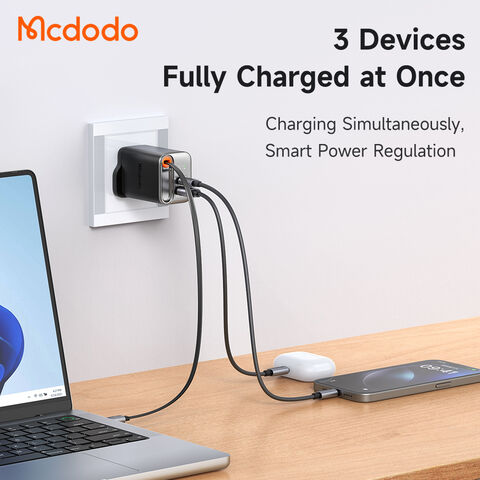 Mcdodo 409 FreeGo Chargeur avec Câble USB-C 67W Rétractable 45W 60W 30W GaN Chargeur de Voyage pour iPhone Ordinateur Portable Écouteurs